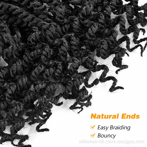 Senegalese Twist Hair for Women Curly Ends 3X Kinky Twist Ombre Black Red Crochet Braiding Hair Synthetic Hair Extensions